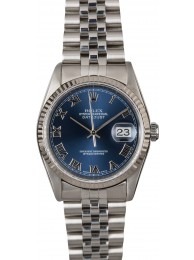 Copy Men's Rolex Datejust 16234 Blue Roman Dial TT WE03069