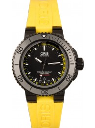 Copy Oris Aquis Depth Gauge Yellow Rubber Strap WE00141