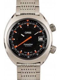 Copy Oris Chronoris Date Black Dial Steel Bracelet WE02003