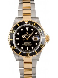 Copy Rolex Submariner Two-Tone 16613 Oyster Black WE01846