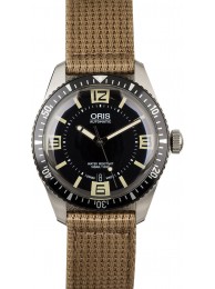 Designer Oris Divers Sixty-Five Beige Textile Strap WE02124