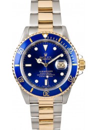 Fake Best Rolex Submariner Two-Tone Blue Face 16613 WE00181