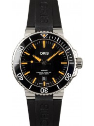 Fake Oris Aquis Date Black Rubber Strap Orange Index WE00367