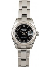 Fake Replica Rolex Datejust 179174 Black Roman Dial WE04698