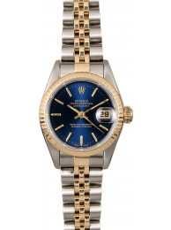 Fake Rolex Lady Datejust 69173 Jubilee Band with Blue Dial WE00936