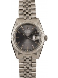 Fake Rolex Steel Datejust 1603 Slate 'Pie Pan' Dial WE01896