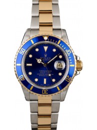Fake Rolex Submariner 16803 Blue Dial Two Tone Oyster WE02849