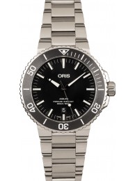 Imitation Oris Aquis Date Black Dial Steel Bracelet WE02883