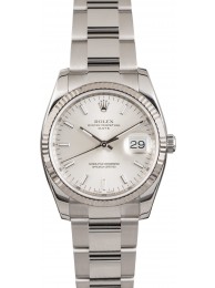 Imitation Rolex Date 115234 Silver Luminous Index Dial WE03059