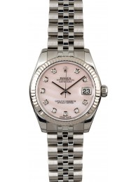 Imitation Rolex Datejust 178274 Pink Mother of Pearl with Diamonds WE02030