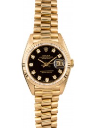 Knockoff 1:1 Rolex Lady-Datejust President 69178 Black Diamond WE02426