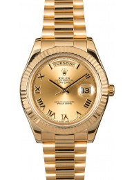 Knockoff Rolex Day-Date 218238 Champagne Roman Dial WE00376