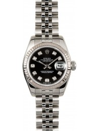 Ladies Rolex Datejust 179174 Black Diamond WE00786