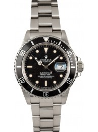 Luxury Rolex Black Submariner 16800 Stainless Steel WE03490