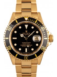 Men's Rolex Submariner 16618 Yellow Gold Oyster WE04066