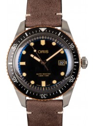 Oris Divers Sixty-Five Steel & Bronze Brown Leather Strap WE00513