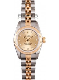 Replica Ladies Rolex Oyster Perpetual Stainless and Gold Watch 76243 WE02844