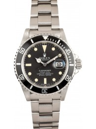 Replica Mens Stainless Rolex Submariner 16800 Black Dial WE04164