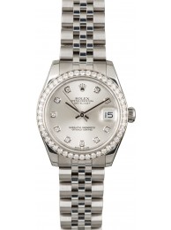 Replica Mid-Size Rolex Datejust 178384 Diamond Dial & Bezel WE01319