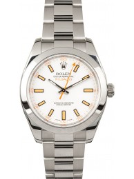 Replica Steel Rolex Milgauss 116400 White Dial WE03216