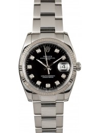 Rolex Date 115234 Black Diamond Dial WE01238