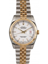 Rolex Datejust 116233 White Dial Two Tone Jubilee WE00975