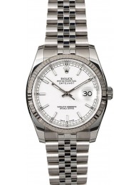 Rolex Datejust 116234 White Luminescent Steel Jubilee WE00941