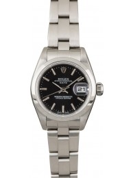 Rolex Ladies Date 79160 Steel Oyster with Black Dial WE02596