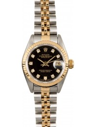 Rolex Ladies Datejust 69173 Black Diamond Dial WE00620