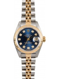 Rolex Ladies Datejust 69173 Blue Diamond WE03619