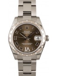 Rolex Mid-size Datejust 178344 Diamond Bezel Bronze Dial WE01476