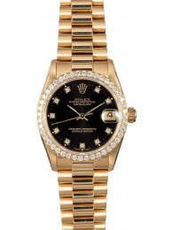 Rolex Midsize Datejust 68278 Black Diamond Dial WE03886