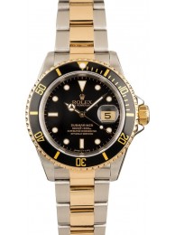 Rolex Submariner Steel & Gold Black Face 16613 WE03082