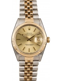 Rolex Two-Tone Datejust Champagne Dial 16013 WE00694