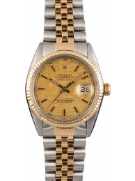 Rolex Two Tone Datejust Champagne Linen Dial 16013 WE00256