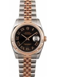 Top Rolex Datejust 116231 Black Sunburst Dial WE02416