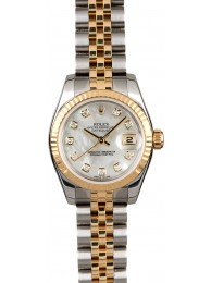 Top Rolex Lady Datejust 179173 MOP Diamond Dial WE03690